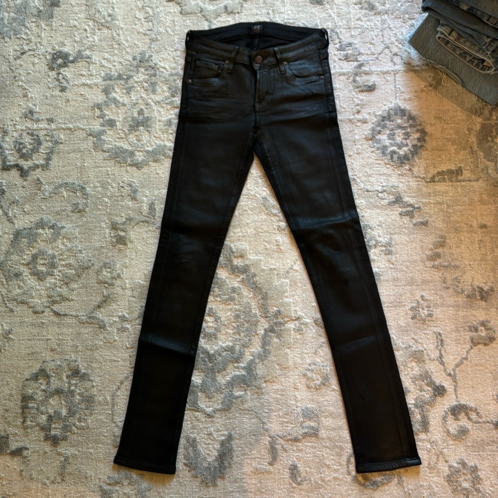 Citizens of Humanity soft black leather skinny jean